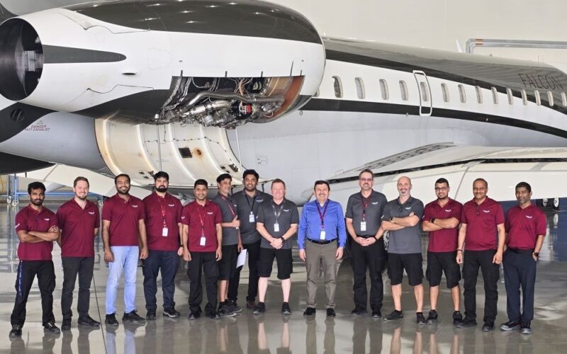Falcon تطلق أول مشروع صيانة ثقيلة داخل منشآتها لإحدى طائرات أسطولها من طراز Global Express XRS