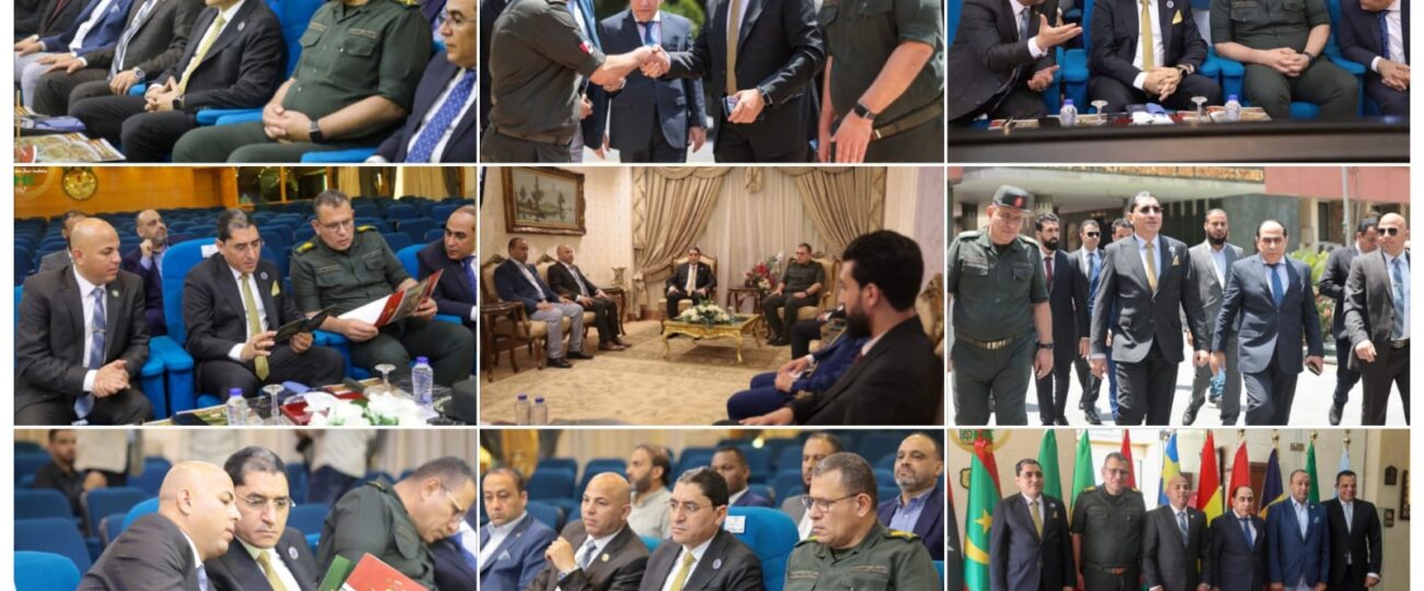 المهندس عبد الله الشارف وزير العمل الليبي والمهندس هيثم حسين رئيس مجلس إدارة مجمع عمال مصر في زيارة رسمية للأكاديمية العسكرية للدراسات العليا والاستراتيجية لتعزيز التعاون المشترك