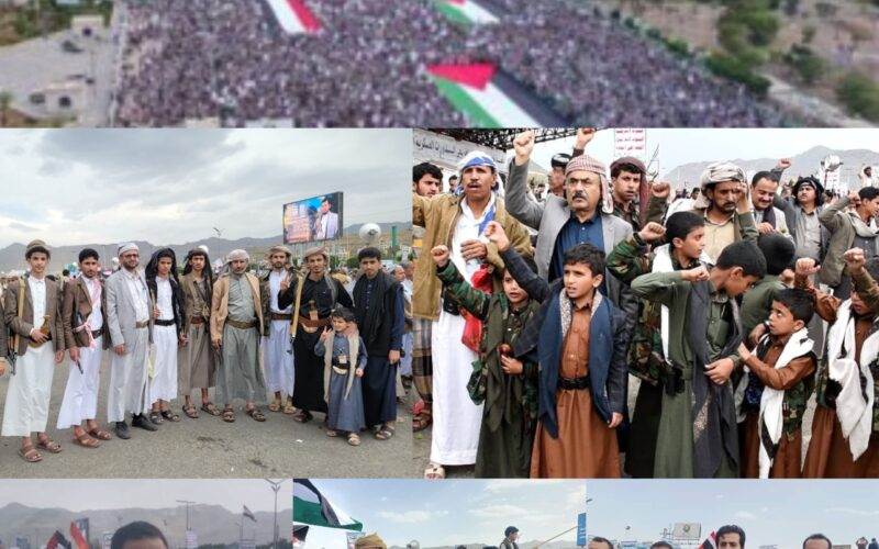 حشد مليوني بالعاصمة صنعاء حمداً وشكراً لله على الفشل الأمريكي وتحدياً للعدو الإسرائيلي