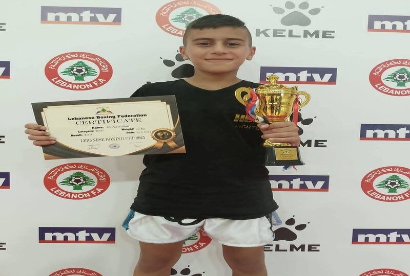 فخر البازورية «علي أحمد نصرالله»  يتألق في بطولة لبنان للملاكمة