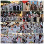 مسيرة ووقفة احتجاجية ونشاطات متنوعة تضامناً مع غزة هاشم (فلسطين) لطلاب مركز عمر بن الخطاب جمعية قولنا والعمل 30 تموز 2025